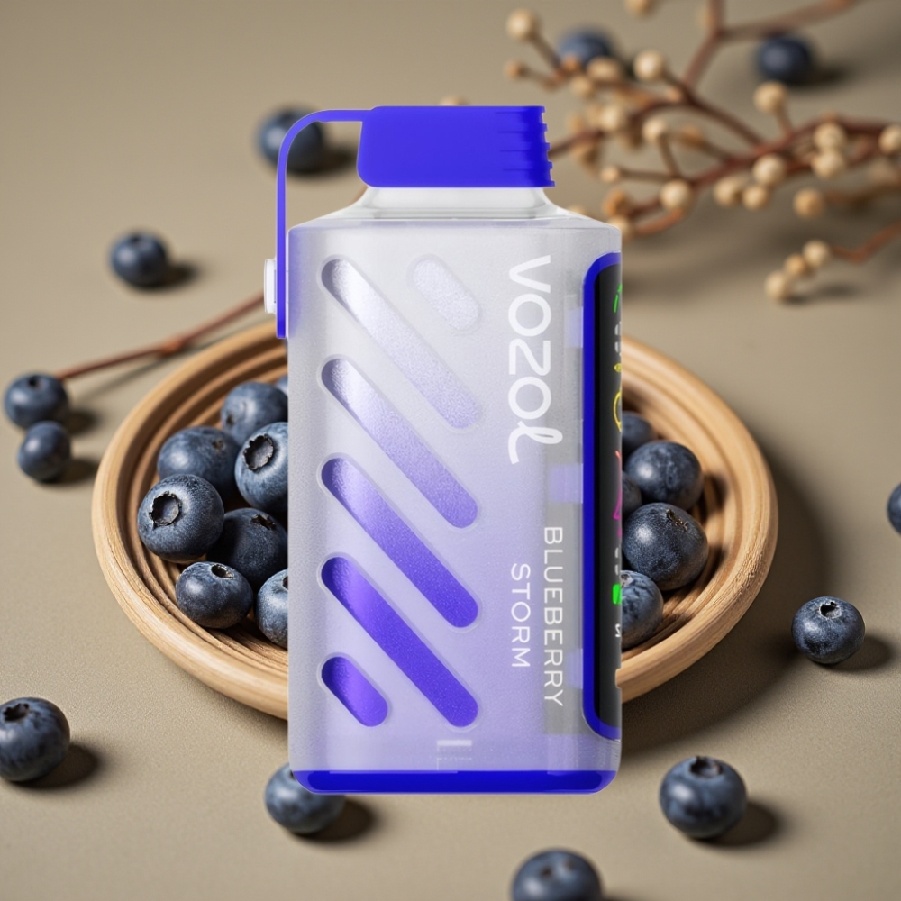 VOZOL Gear Power 20000 Puffs com S.i.L.C. Tech, Dual Mesh Coil e Tela Inteira - Tempestade de Mirtilo