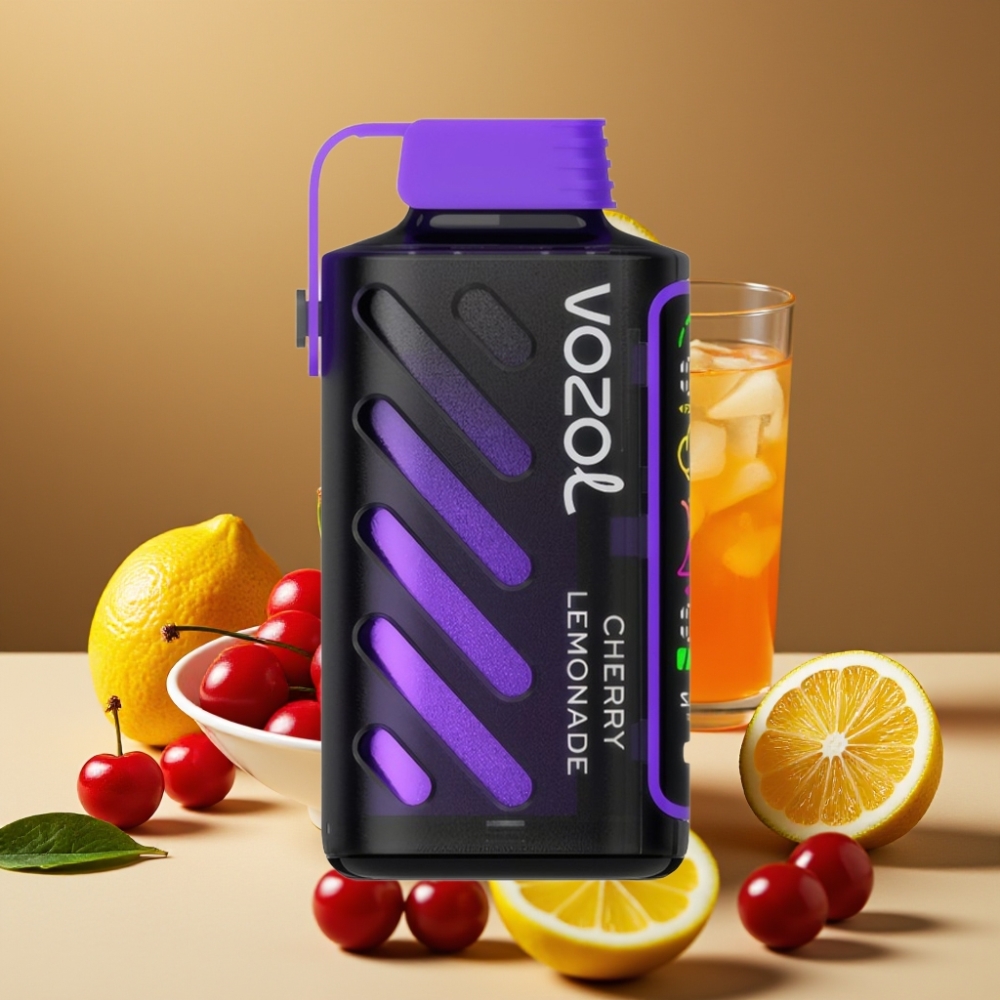 VOZOL Gear Power 20000 Puffs com Tecnologia S.i.L.C., Tela Inteira, Coil Duplo Mesh, 20mL, Limonada Cereja
