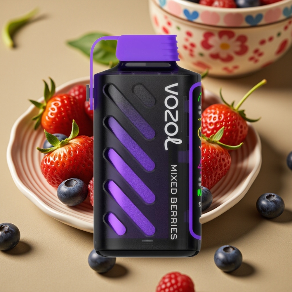 VOZOL Gear Power 20000 Puffs com Tecnologia S.i.L.C., Tela Inteira, Dual Mesh Coil e Sabor Frutas Silvestres