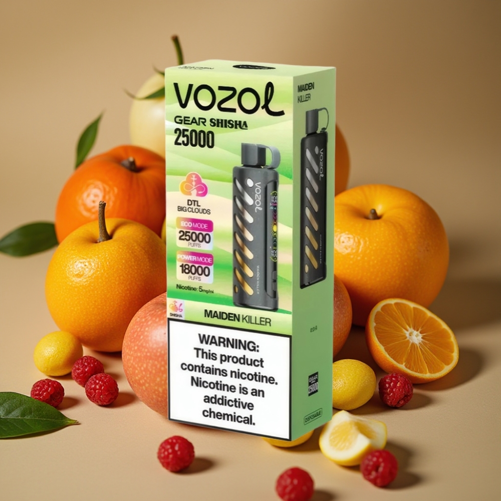 VOZOL Gear Shisha 25000 Puffs - 30 Sabores Deliciosos, Dual Mesh, 5mg/ml