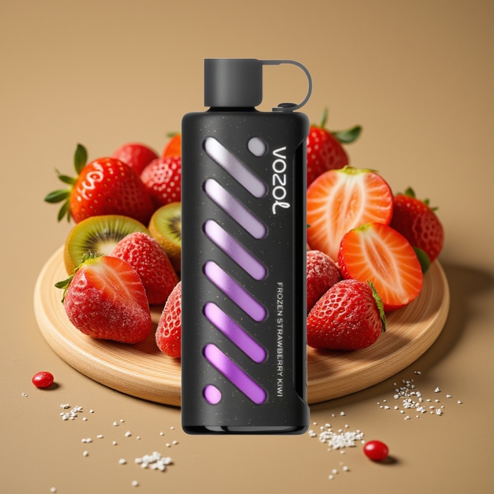 VOZOL Gear Shisha 25000 Puffs - 30 Sabores, S.i.L.C Tech, Dual Mesh, Morango Kiwi Congelado