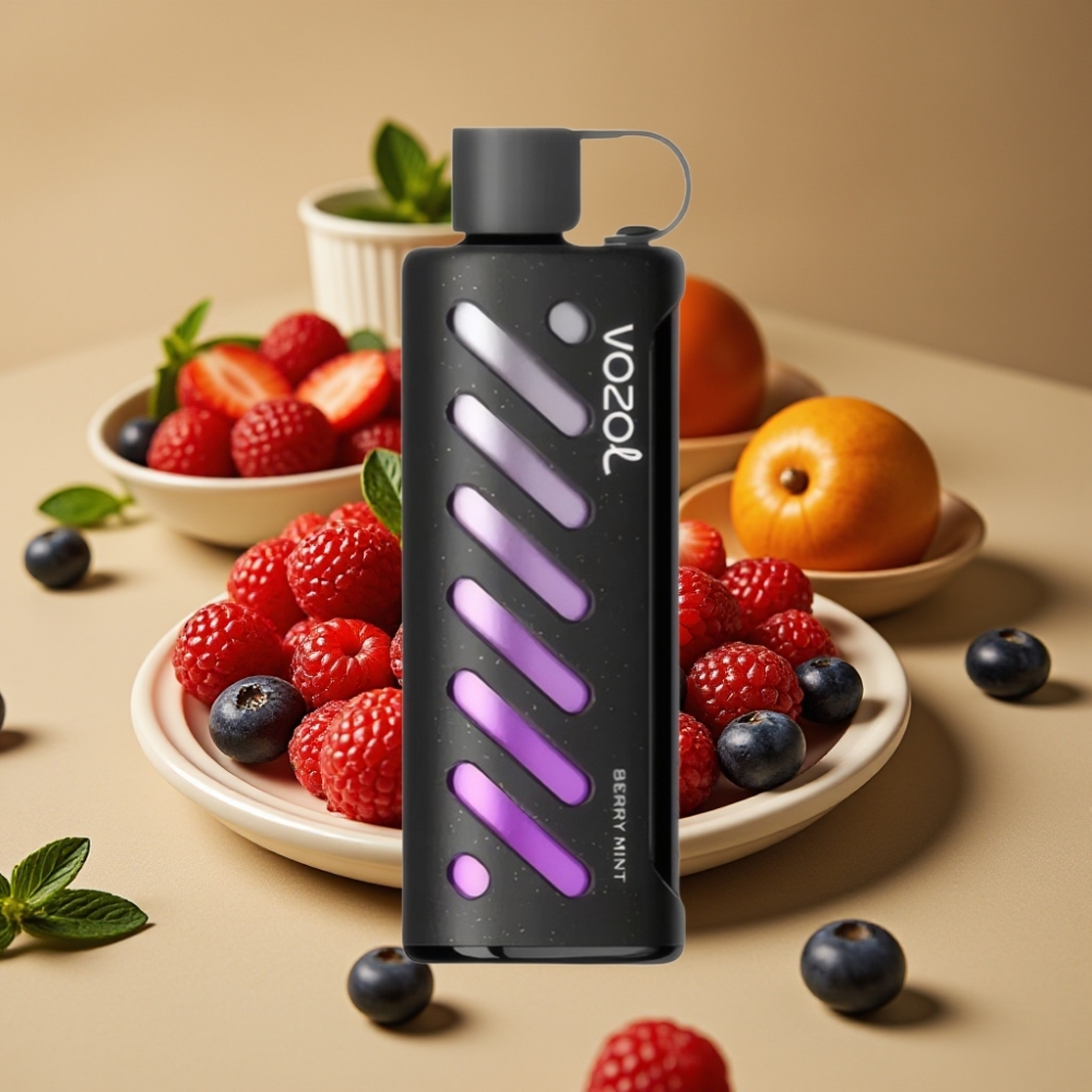 VOZOL Gear Shisha 25000 Puffs com 30 Sabores Deliciosos, S.i.L.C Tech, Bateria 1000mAh, Menta Berry