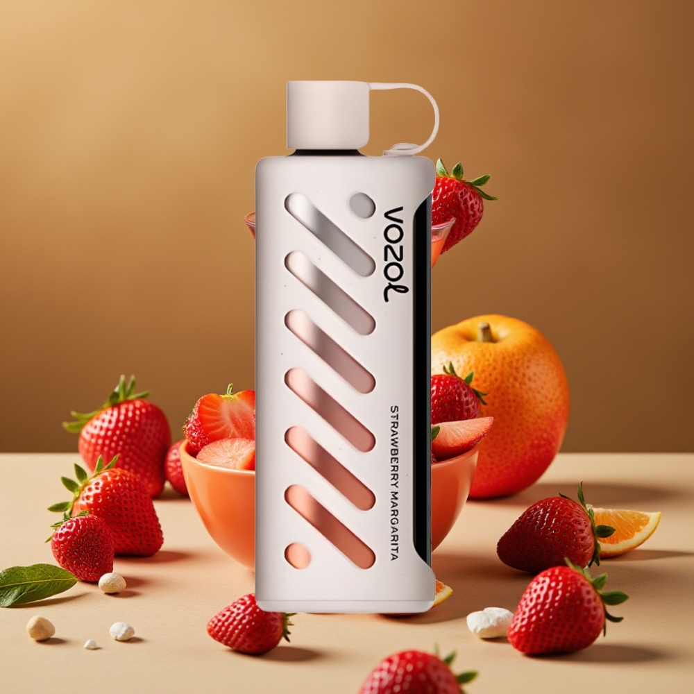 VOZOL Gear Shisha 25000 Puffs com 30 Sabores, Tecnologia S.i.L.C, Bateria 1000mAh e 5mg/ml - Margarita de Morango