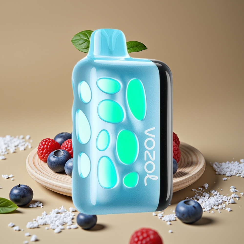 VOZOL RAVE 40000 Disposable Vape - Design Vibrante 270°, Modo Festa Sincronizado, 20/50mg/ml, Blue Razz Ice (Gelo Framboesa Azul)