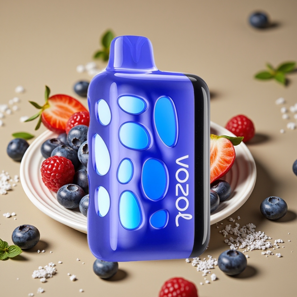 VOZOL RAVE 40000 Vape Descartável Mirtilo Gelo com Brilho Vibrante e Carregamento Rápido