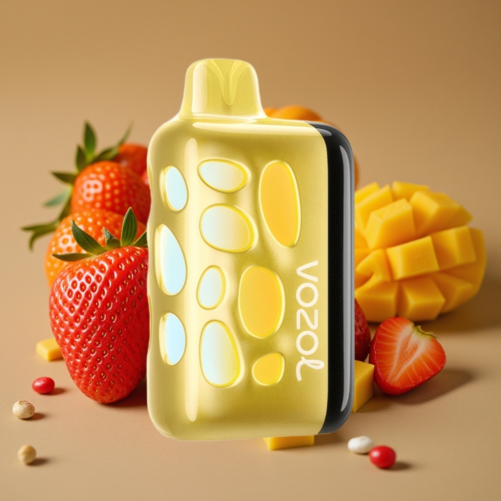 VOZOL RAVE 40000 Vape Descartável Morango Manga com Design Luminescente e Modo Festa Sincronizado