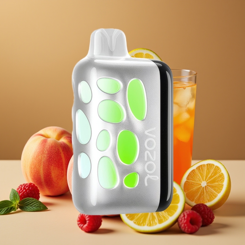 VOZOL RAVE 40000 Vape Descartável Pêssego Framboesa Limonada com Design Vibrante, Modo Festa e Carga Rápida