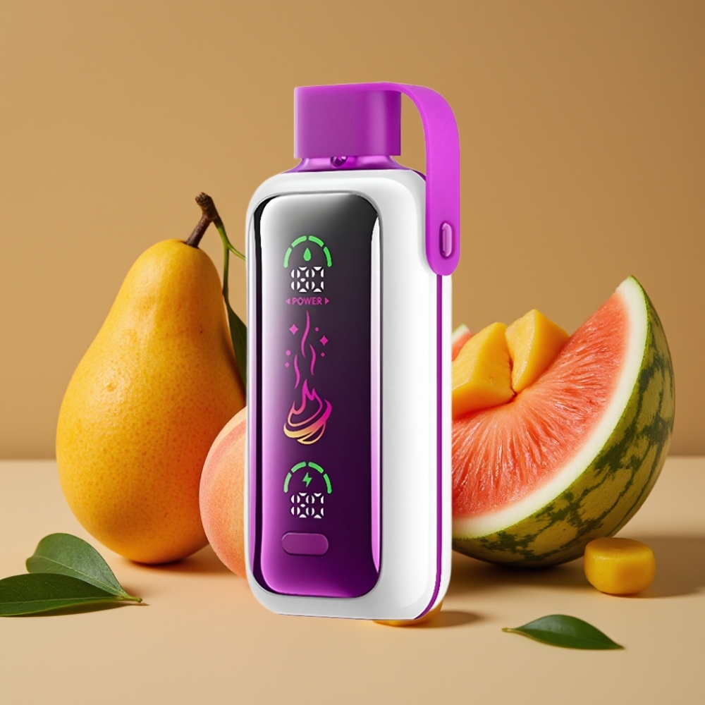 VOZOL Star 20000 Puffs Disposable Vape Pêssego Manga Melancia - Tela HD 2.2", Bateria 650mAh