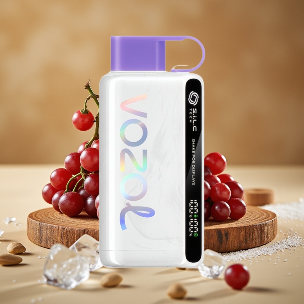 VOZOL STAR 9000/12000 Vape Descartável Gelo Uva com Recarga Rápida 30% e Bateria 650mAh