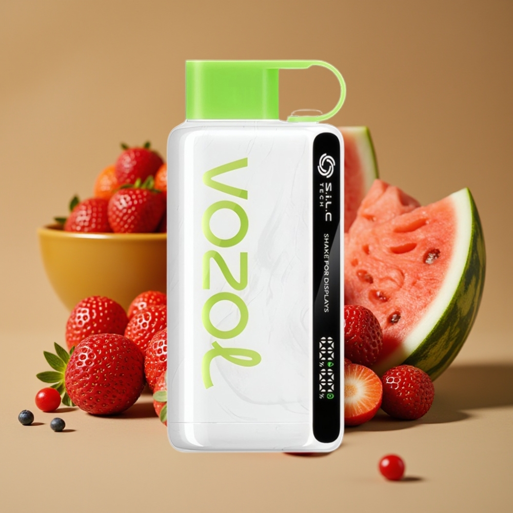 VOZOL STAR 9000/12000 Vape Descartável Morango Melancia com Recarga Rápida 30% e Tecnologia S.i.L.C