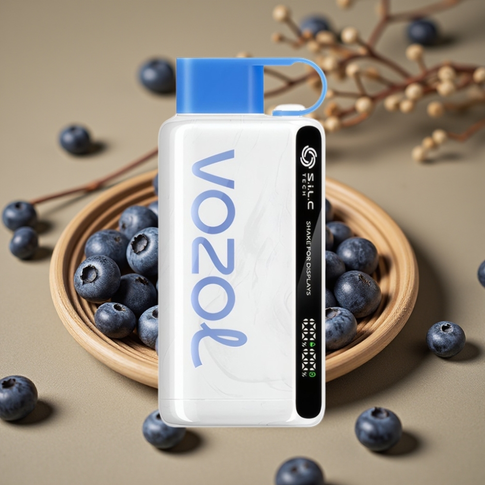 VOZOL STAR 9000/12000 Vape Descartável Tempestade de Mirtilo com Recarga Rápida 30% e Proteção de Bocal