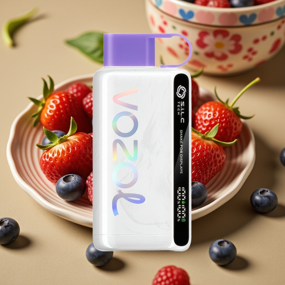 VOZOL STAR 9000/12000 Vape Descartável com Recarga Rápida 30%, S.i.L.C TECH e Mistura de Frutas Vermelhas
