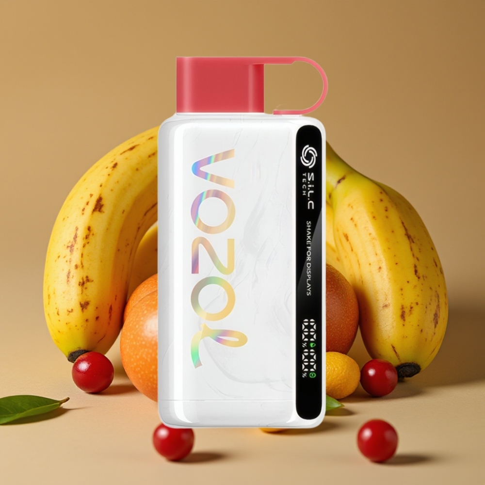 VOZOL STAR 9000/12000 Vape Descartável com S.i.L.C TECH, Pitaya Banana Cereja e Recarga Rápida 30%