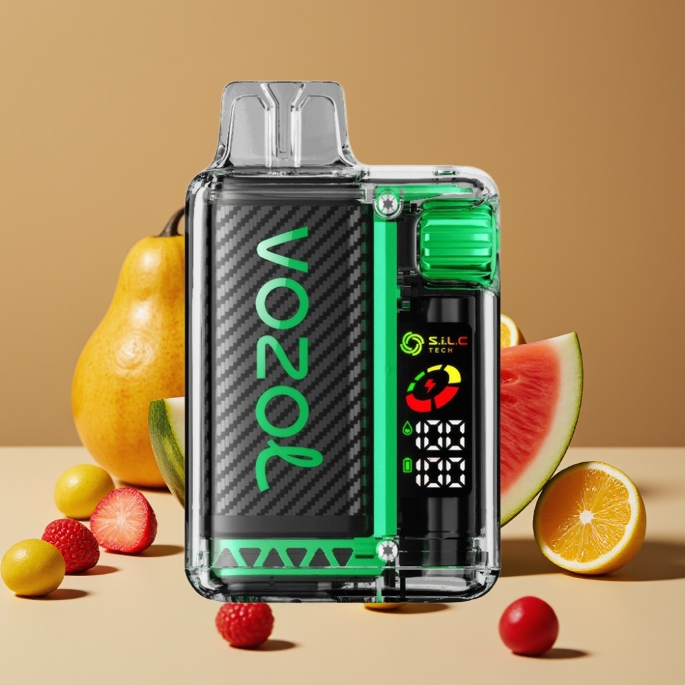 VOZOL Vista 20000 Puffs Recarregável: Bateria 650mAh, Resistência 2%, OLED, S.i.L.C Tech, MTL, Sabor Melancia Chiclete