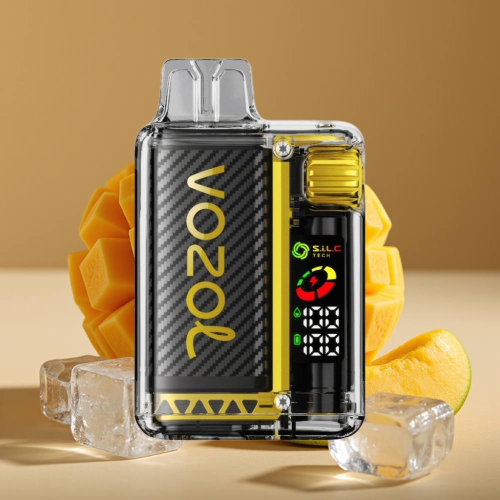 VOZOL Vista 20000 Puffs Recarregável com Bateria 650mAh, Resistência Dual Mesh S.i.L.C Tech e Sabor Manga Gelada